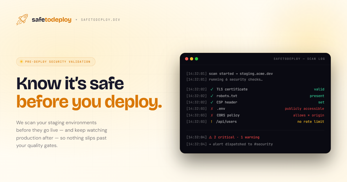 Knowit Dploy safetodeploy.dev — know it's safe before you deploy